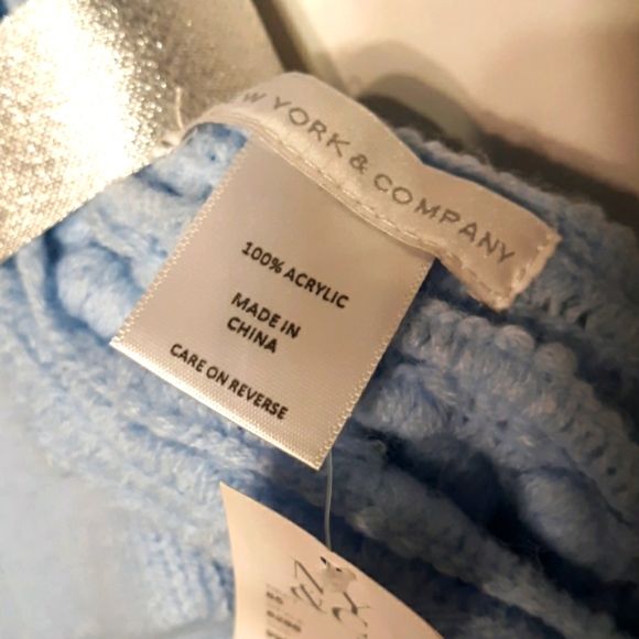 ☆NWT☆Gorgeous New York & Co. So Soft Acrylic Blue Ladies gloves & Scarf Set - Picture 5 of 8